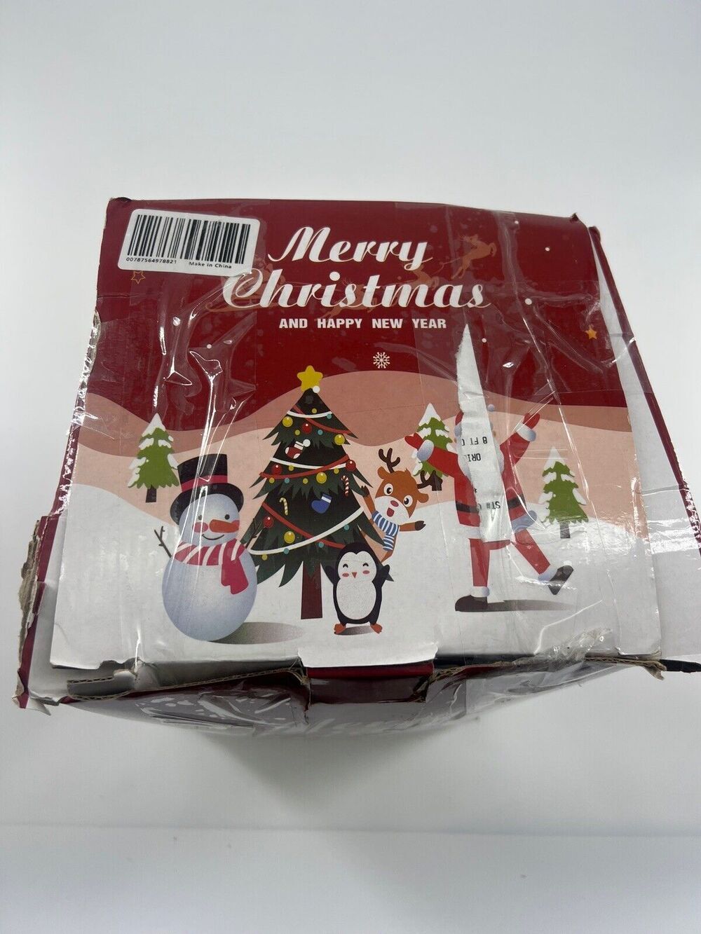 Inflatable Holiday Time Santa Snowman Train Christmas Tree Outdoor Scene 9' NEW